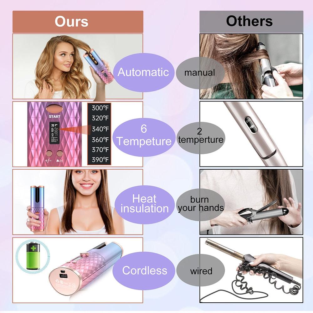 BrushPRO - Modelador de Cachos Sem Fio Portátil Profissional