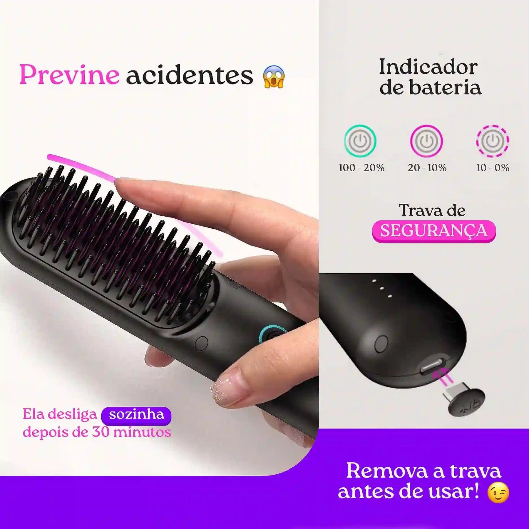 Escova Alisadora Portátil