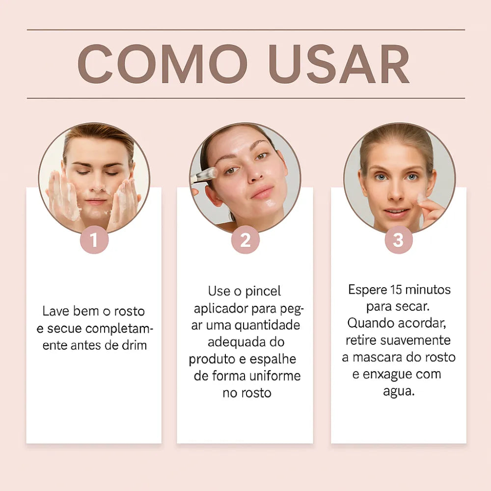 Máscara de Colágeno - Night Mask + Pincel para aplicação de brinde