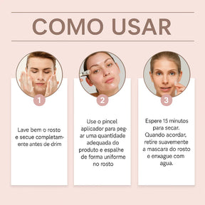 Máscara de Colágeno - Night Mask + Pincel para aplicação de brinde
