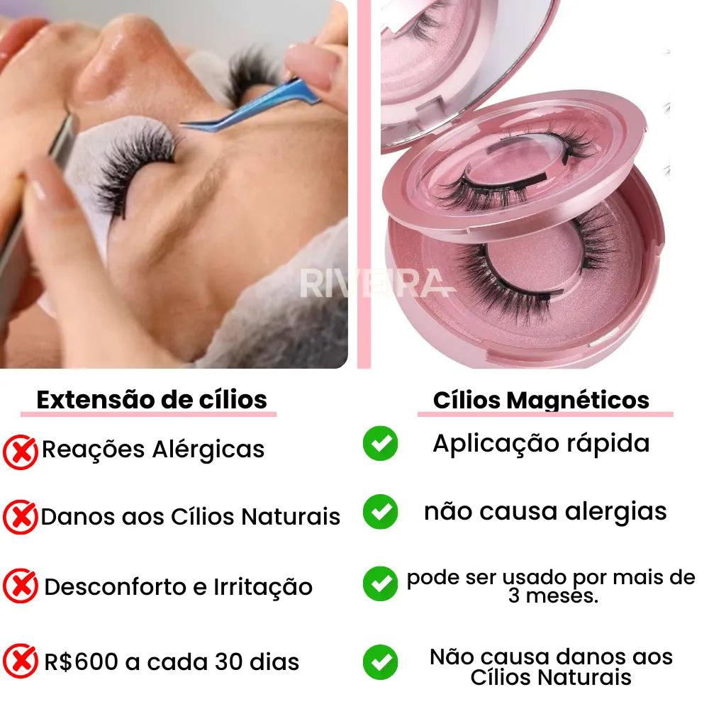 Cílios magnéticos Reutilizáveis Eyelashes™+ Aplicador de brinde