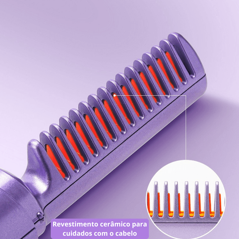 Escova Alisadora Portátil©Beauty Hair - BrasaDescontos