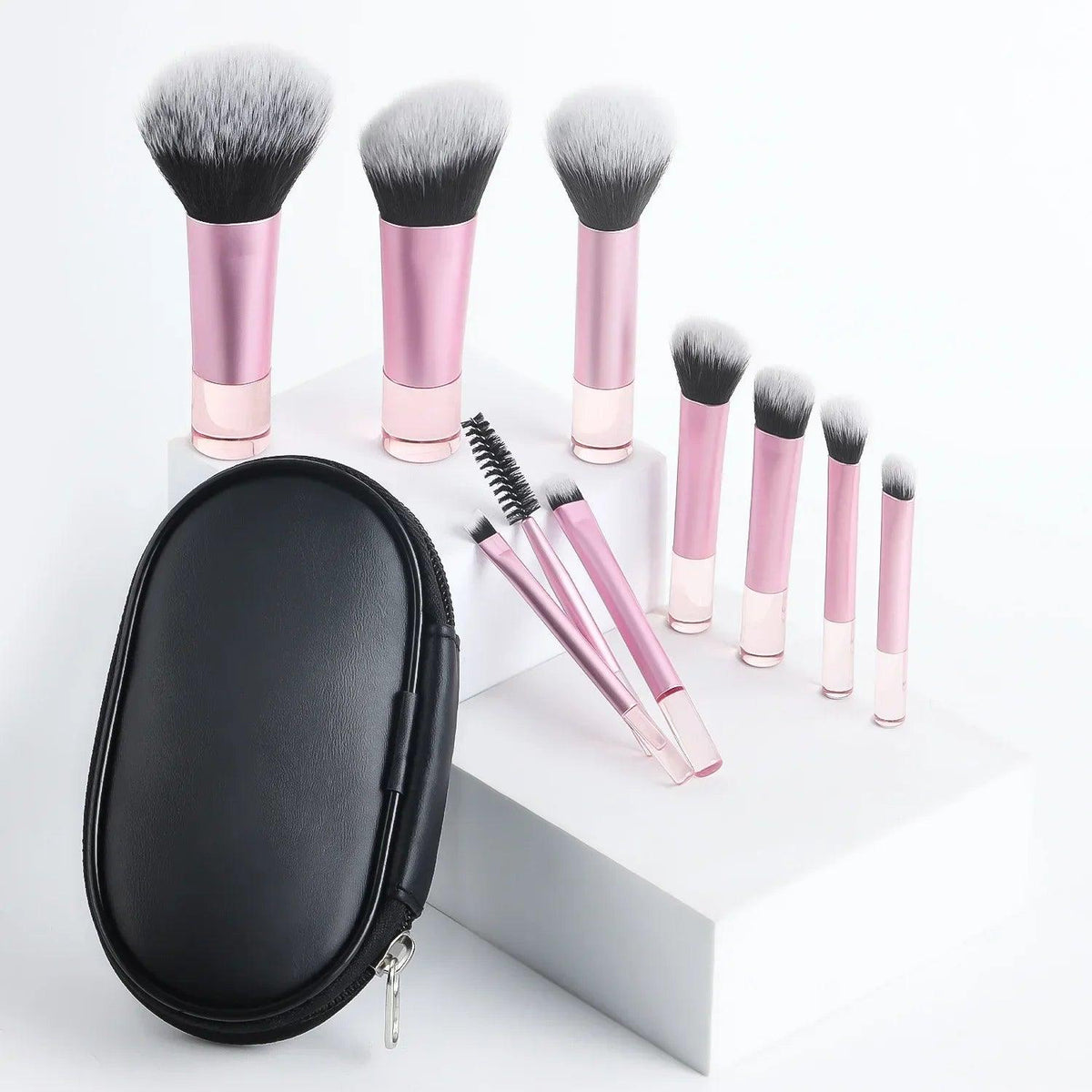Kit de Pincéis de Maquiagem Make Box - 10 peças e necessaire
