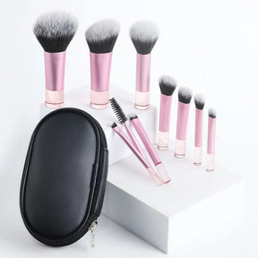 Kit de Pincéis de Maquiagem Make Box - 10 peças e necessaire