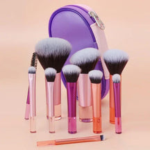 Kit de Pincéis de Maquiagem Make Box - 10 peças e necessaire