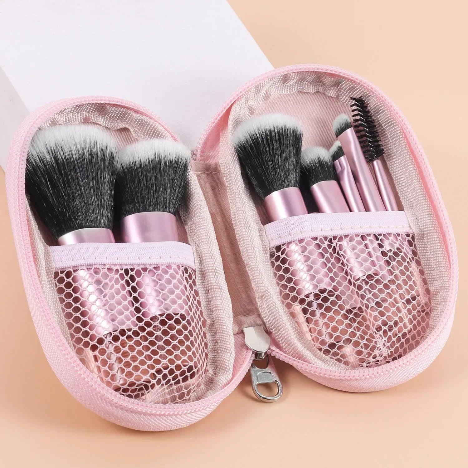 Kit de Pincéis de Maquiagem Make Box - 10 peças e necessaire