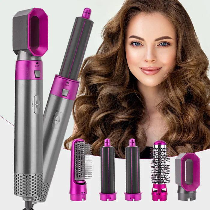 Vibely Hair - Escova 5 em 1 Profissional (Seca, Alisa, Cacheia, Modela e Ondula)