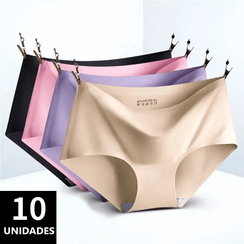 Kit Calcinhas Sem Costura Seda Confort® [PAGUE 5 LEVE 10]